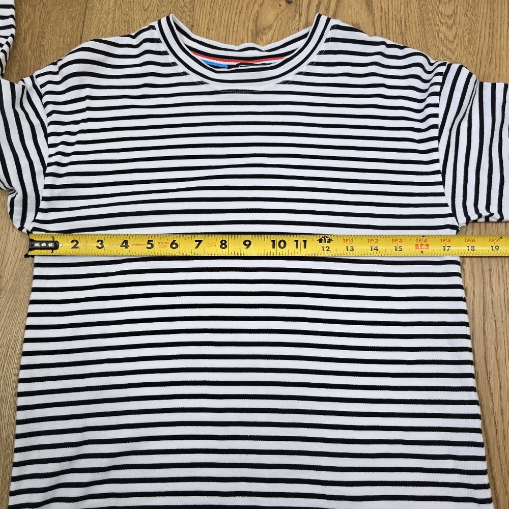 AYR Black and White Striped Crewneck Long Sleeve T-shirt Extra Small - Picture 4 of 8